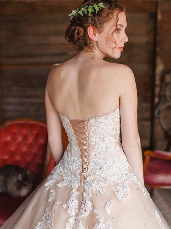 Sweet Sleeveless Sticker Tulle Floor Sweeping Party Dress