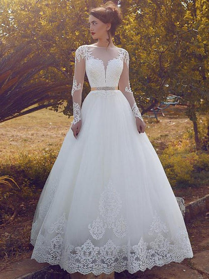 A-Linet Sweet Princess Tulle Sticker Sweetheart Short sleeved Palace Dress Wedding Dress