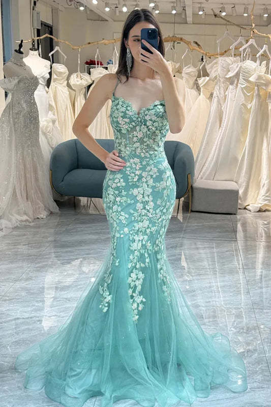 Elegant slim fit mermaid lace up long strapless ball dress