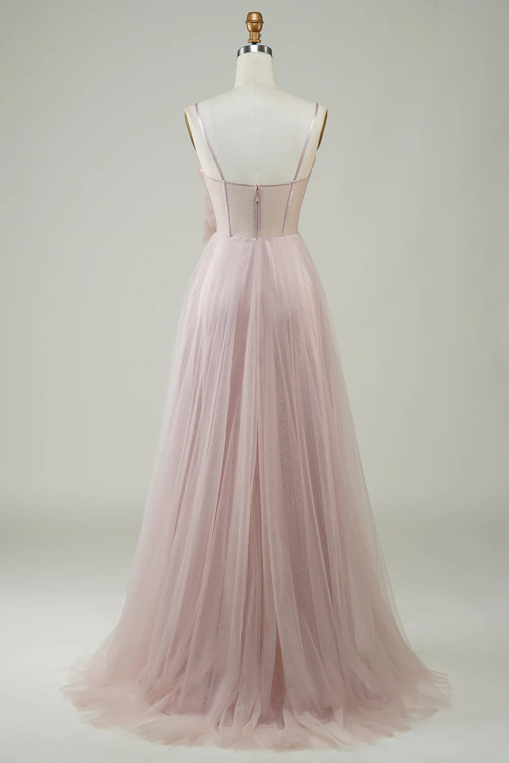 Powder blusher A-line Corset Tulle Ball Party Formal Dress