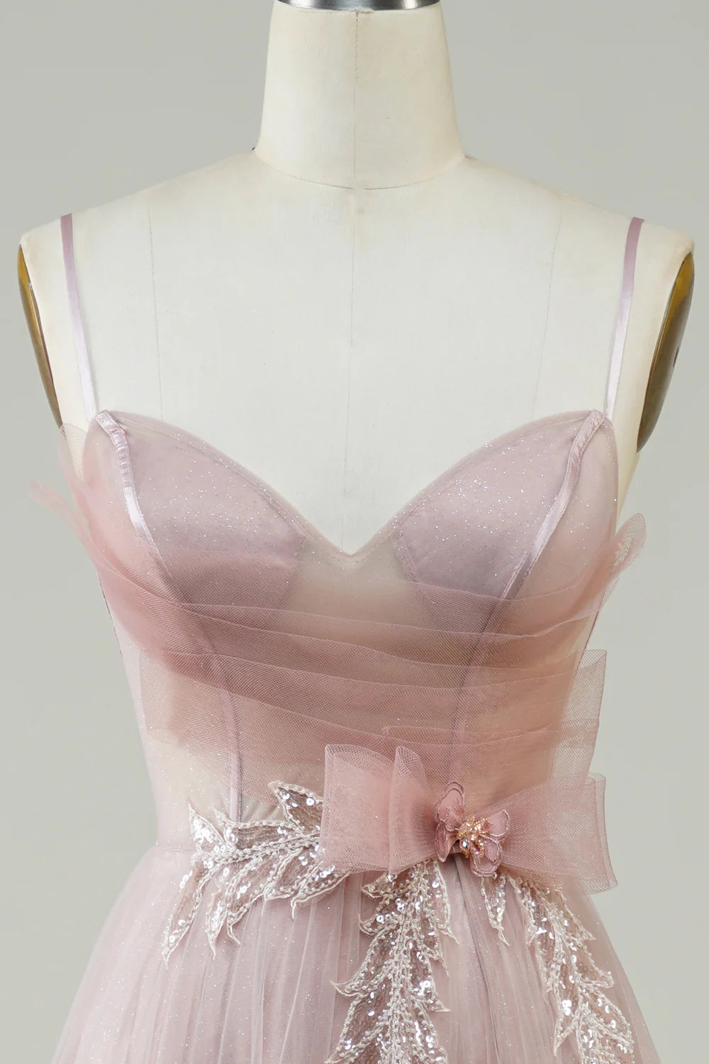 Powder blusher A-line Corset Tulle Ball Party Formal Dress