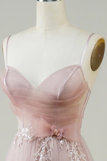 Powder blusher A-line Corset Tulle Ball Party Formal Dress